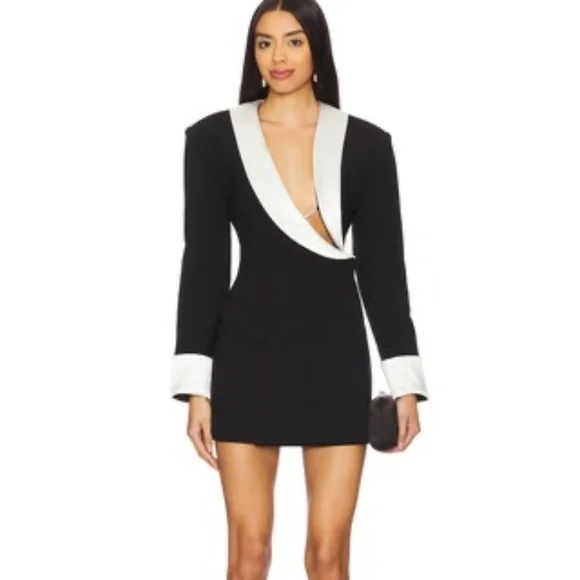 Atoir Mira Blazer Dress in Black & Cream